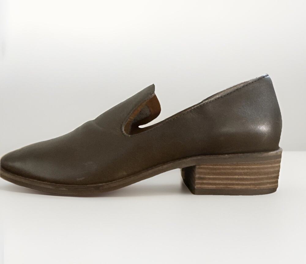Lucky Brand Garny Brown Leather d'Orsay Loafer Flats Women's Size 10